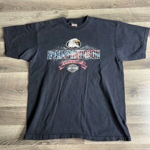 Harley‎ Davidson Freedom T Shirt Mens XL American Flag Eagle St. Louis Black Tee